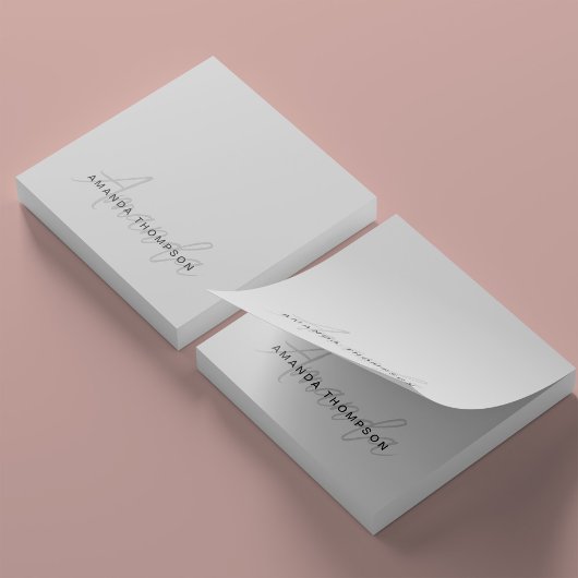 Post-it® Monogramme Moderne Moderne Personnalisé Avec Nom