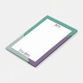 Post-it® Monogramme moderne mou violet vert coloré (Incliné)