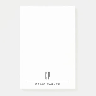 Post-it® Monogramme Moderne Nom Professionnel Simple Minima