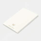 Post-it® Monogramme Moderne Or Écriture Script (Incliné)