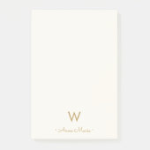 Post-it® Monogramme Moderne Or Écriture Script (Devant)