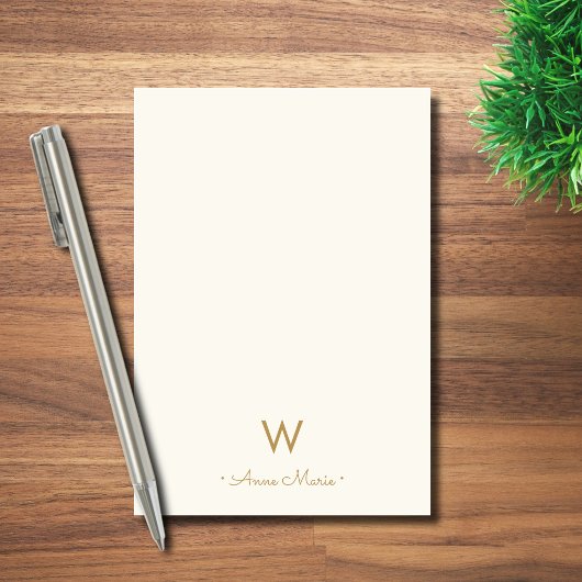 Post-it® Monogramme Moderne Or Écriture Script