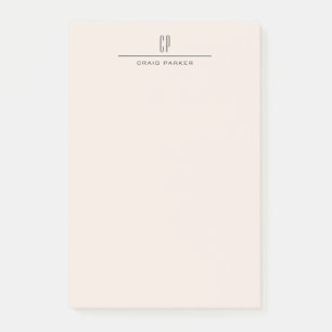 Post-it® Monogramme Moderne Professionnel Couleur Pastel Si