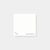 Post-it® Monogramme moderne Professionnel Simple Noir Minim (Devant)