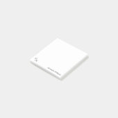 Post-it® Monogramme moderne Professionnel Simple Noir Minim (Incliné)