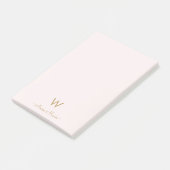 Post-it® Monogramme Moderne Rose Doré Script (Incliné)