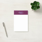 Post-it® Monogramme Moderne Rose Fuchsia et Lavande (Bureau)
