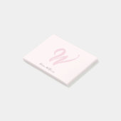 Post-it® Monogramme moderne rose pâle (Incliné)