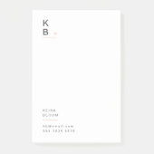 Post-it® Monogramme moderne rose pâle feminine (Devant)