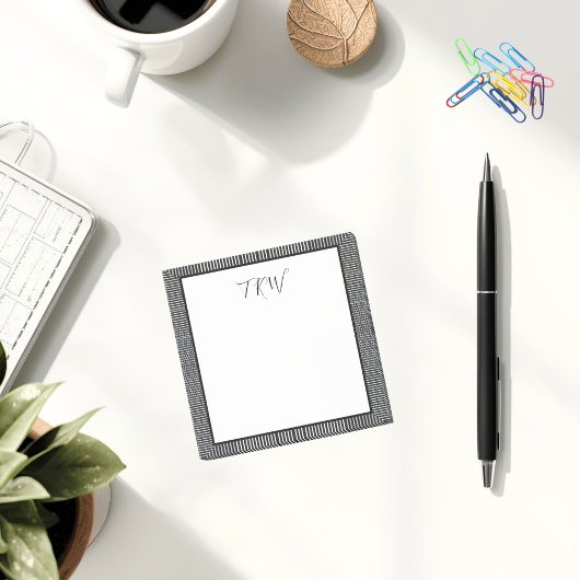 Post-it® Monogramme Moderne Simple Affaires Noir et Blanc