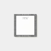 Post-it® Monogramme Moderne Simple Affaires Noir et Blanc (Devant)