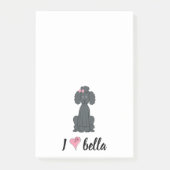 Post-it® Monogramme moderne simple et élégant Poodé noir (Devant)