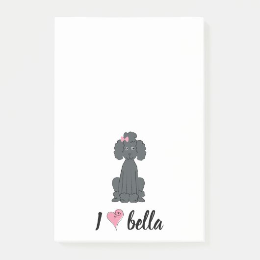 Post-it® Monogramme moderne simple et élégant Poodé noir (Devant)