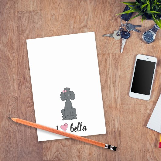 Post-it® Monogramme moderne simple et élégant Poodé noir