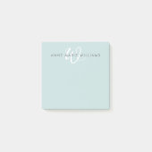 Post-it® Monogramme Moderne Vert Sarcelle Blanc (Devant)