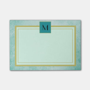 Post-it® Monogramme Monnaie vert texture vintage