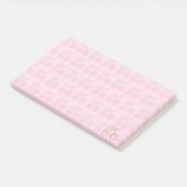 Post-it® Monogramme Motif de cerises pastel rose (Incliné)