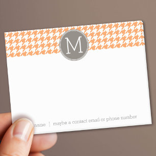 Post-it® Monogramme Motif Orange et Taupe Houndstooth