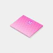 Post-it® Monogramme motif rose chaud cercles (Incliné)