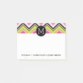 Post-it® Monogramme Motif rose chaud, chaux et noir de Chev (Devant)