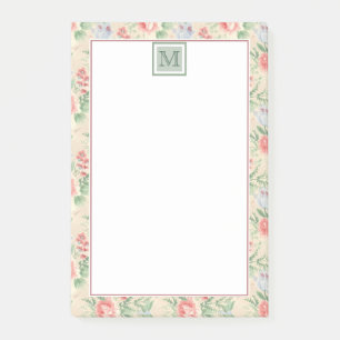 Post-it® Monogramme Motif rose vintage