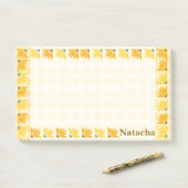 Post-it® Monogramme moutarde floral arrière - plan Art colo (Sur un bureau)