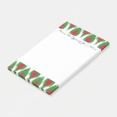 Post-it® Monogramme Noël Rouge Vert Ikat Diamant Motif (Incliné)