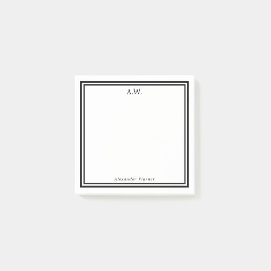 Post-it® Monogramme noir blanc (Devant)