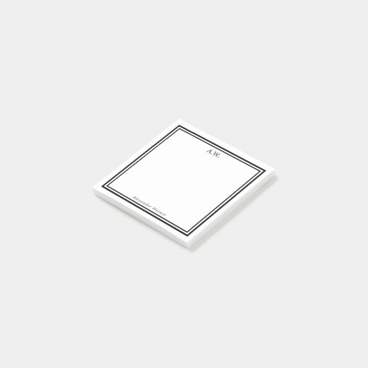 Post-it® Monogramme noir blanc (Incliné)