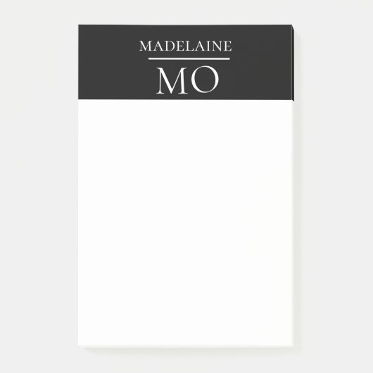 Post-it® Monogramme noir blanc (Devant)