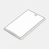 Post-it® Monogramme Noir Blanc Élégant Professionnel (Incliné)
