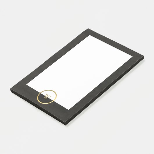 Post-it® Monogramme noir Chalkboard or Fusion simple modern (Incliné)
