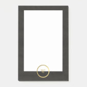 Post-it® Monogramme noir Chalkboard or Fusion simple modern (Devant)