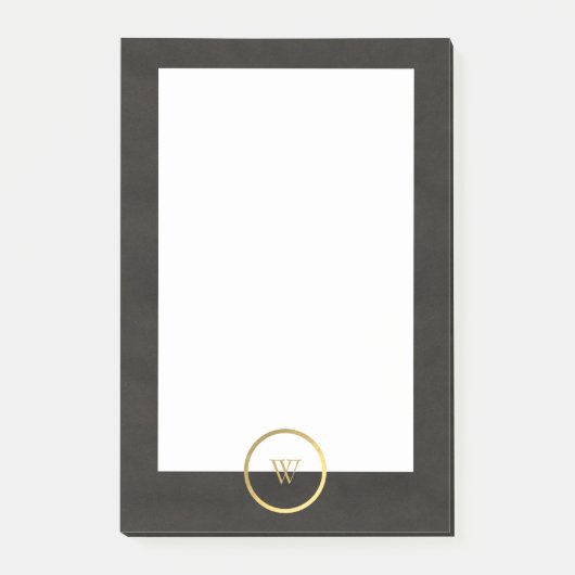 Post-it® Monogramme noir Chalkboard or Fusion simple modern (Devant)