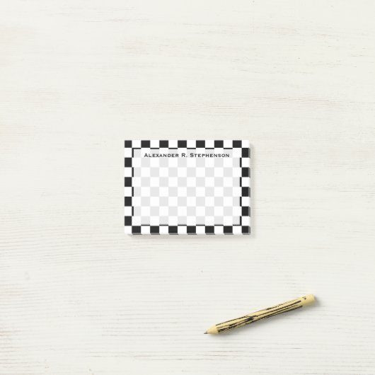Post-it® Monogramme noir et blanc (Sur un bureau)