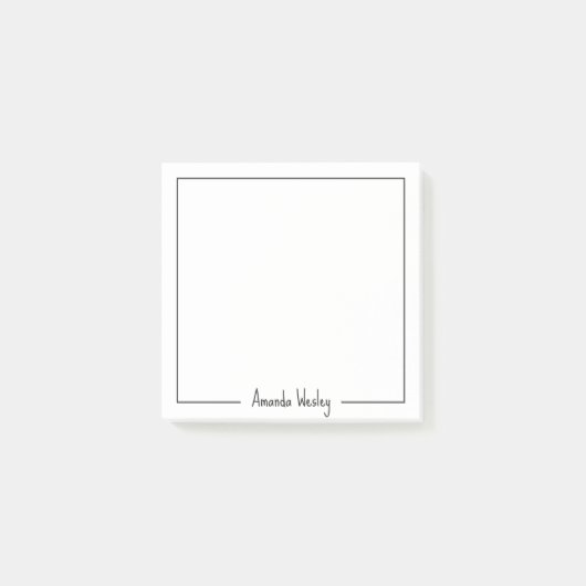 Post-it® Monogramme noir et blanc Fille Nom complet (Devant)