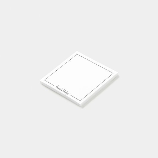 Post-it® Monogramme noir et blanc Fille Nom complet (Incliné)