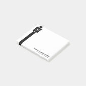 Post-it® Monogramme noir et blanc professionnel de rayure (Incliné)