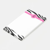 Post-it® Monogramme noir et blanc Zèbre Impression avec ros (Incliné)