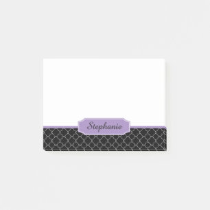 Post-it® Monogramme noir et pourpre de Quatrefoil