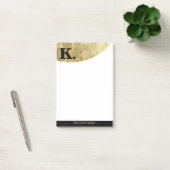Post-it®  Monogramme noir initial au luxe Gold Foil (Bureau)