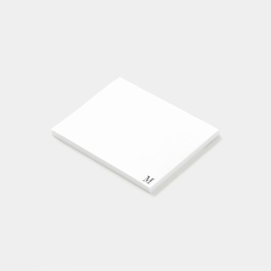 Post-it® Monogramme noir initial simple (Incliné)