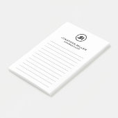 Post-it® Monogramme noir minimal lié (Incliné)