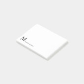 Post-it® Monogramme noir minimaliste classique simple (Incliné)