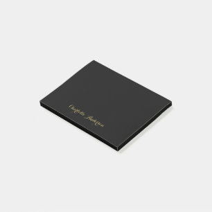 Post-it® Monogramme Noir Or Moderne Minimaliste