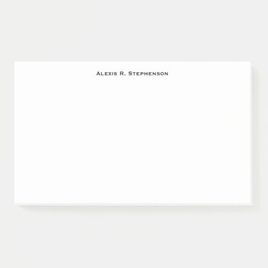 Post-it® Monogramme noir ou nom (Devant)