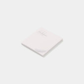 Post-it® Monogramme Nom Personnalisé Angel Plumes Blush ros (Incliné)