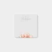 Post-it® Monogramme Nom personnalisé Floral Blush Rose Rose (Devant)