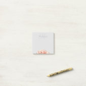 Post-it® Monogramme Nom personnalisé Floral Blush Rose Rose (Sur un bureau)