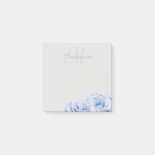 Post-it® Monogramme Nom personnalisé Pastel Lilac Bleu Rose (Devant)